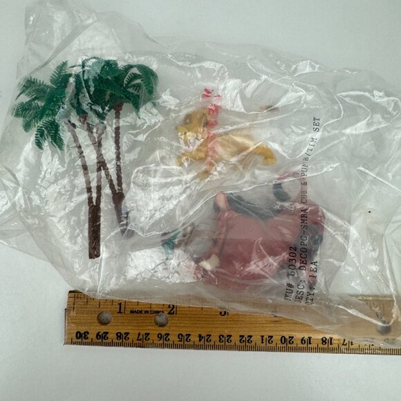 Sealed Vtg 90s Lion King Simba Timon Pumbaa Cake Topper w Palm Trees Applause - Picture 1 of 10